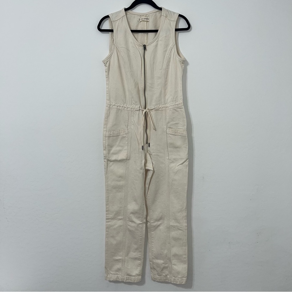 Lucky Brand Cream Denim Jumpsuit Size Small